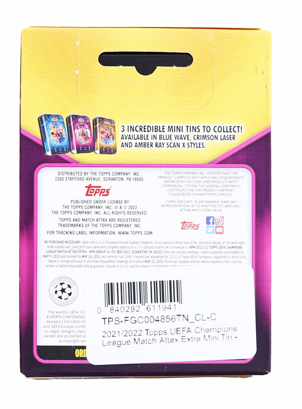 2021/2022 Topps UEFA Champions League Match Attax Extra Mini Tin | Crimson Laser