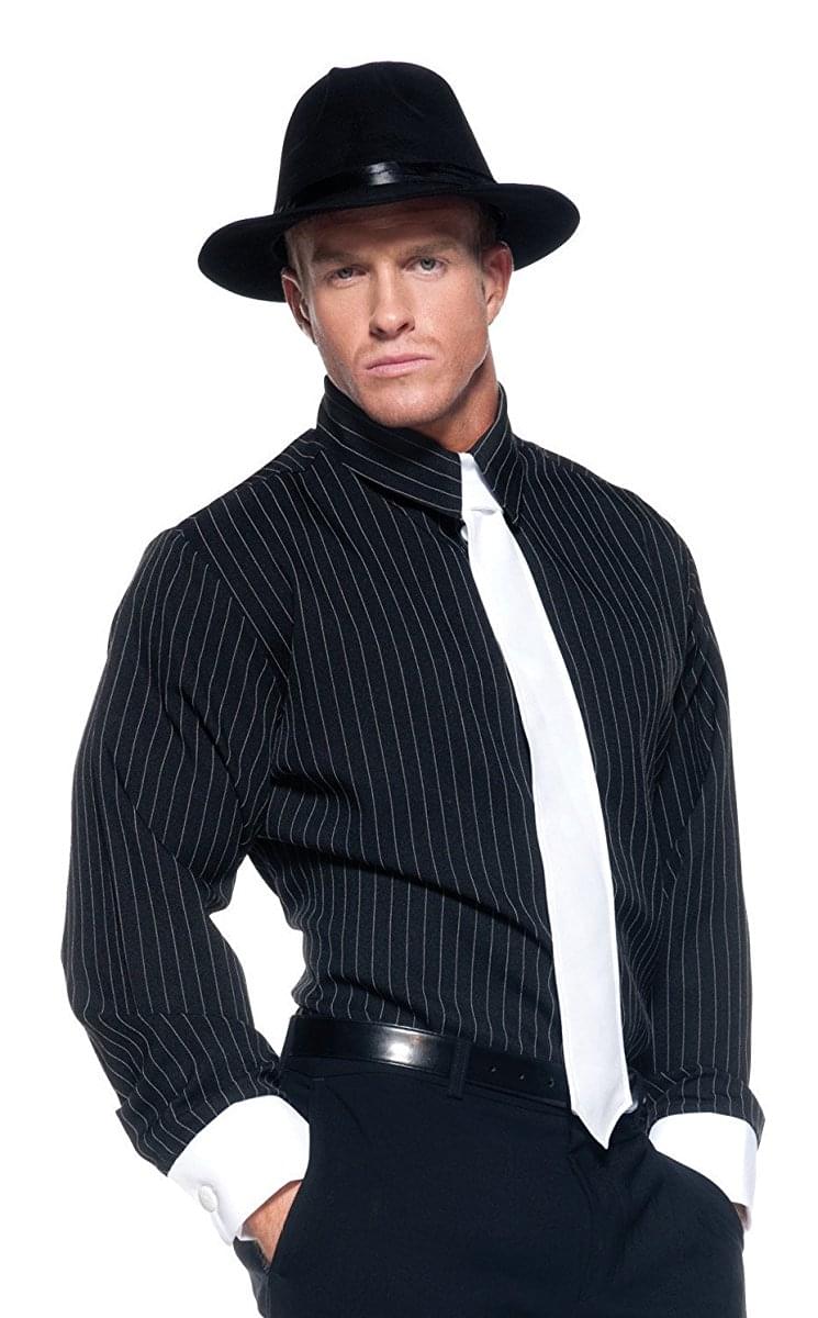Gangster Men's Costume Shirt, Striped: One Size