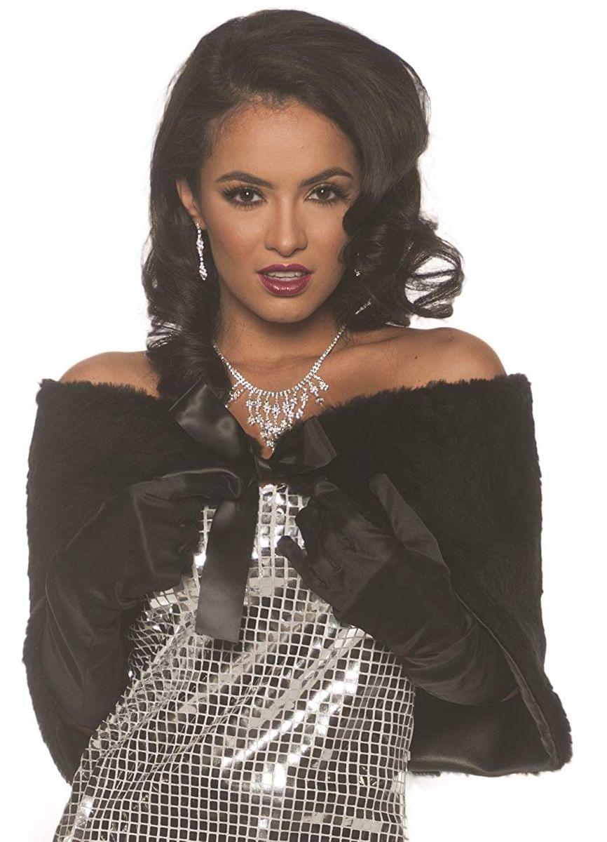 Faux Fur Adult Costume Wrap - Black - OS