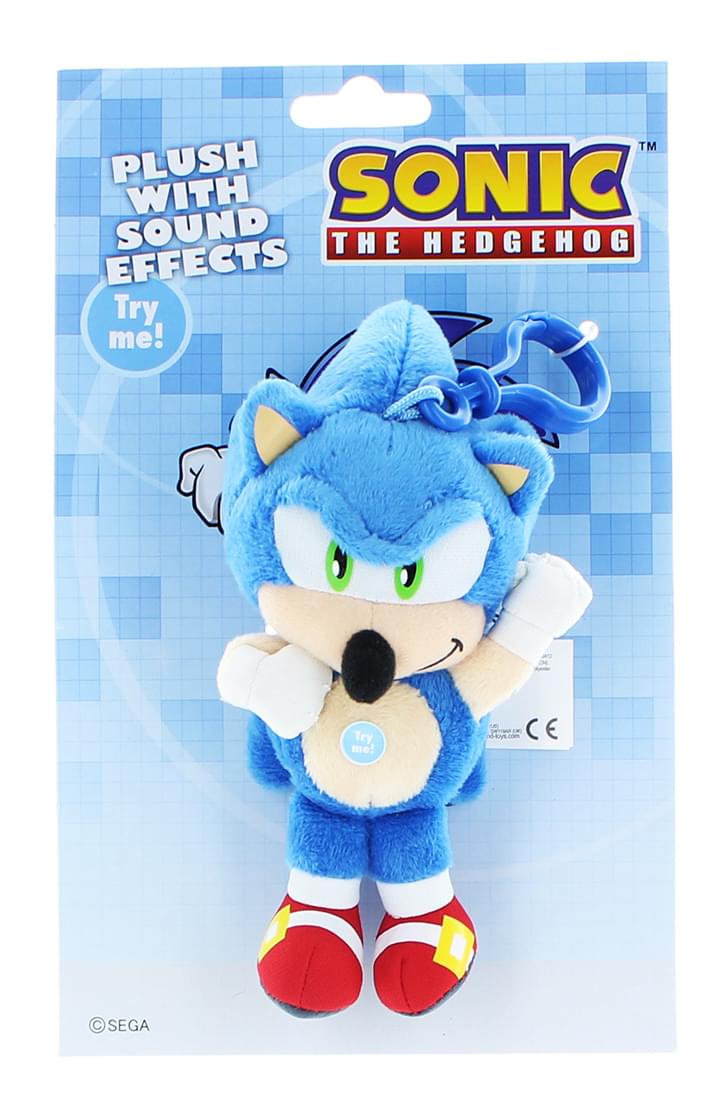 Sonic The Hedgehog 4" Talking Plush Clip On Sonic