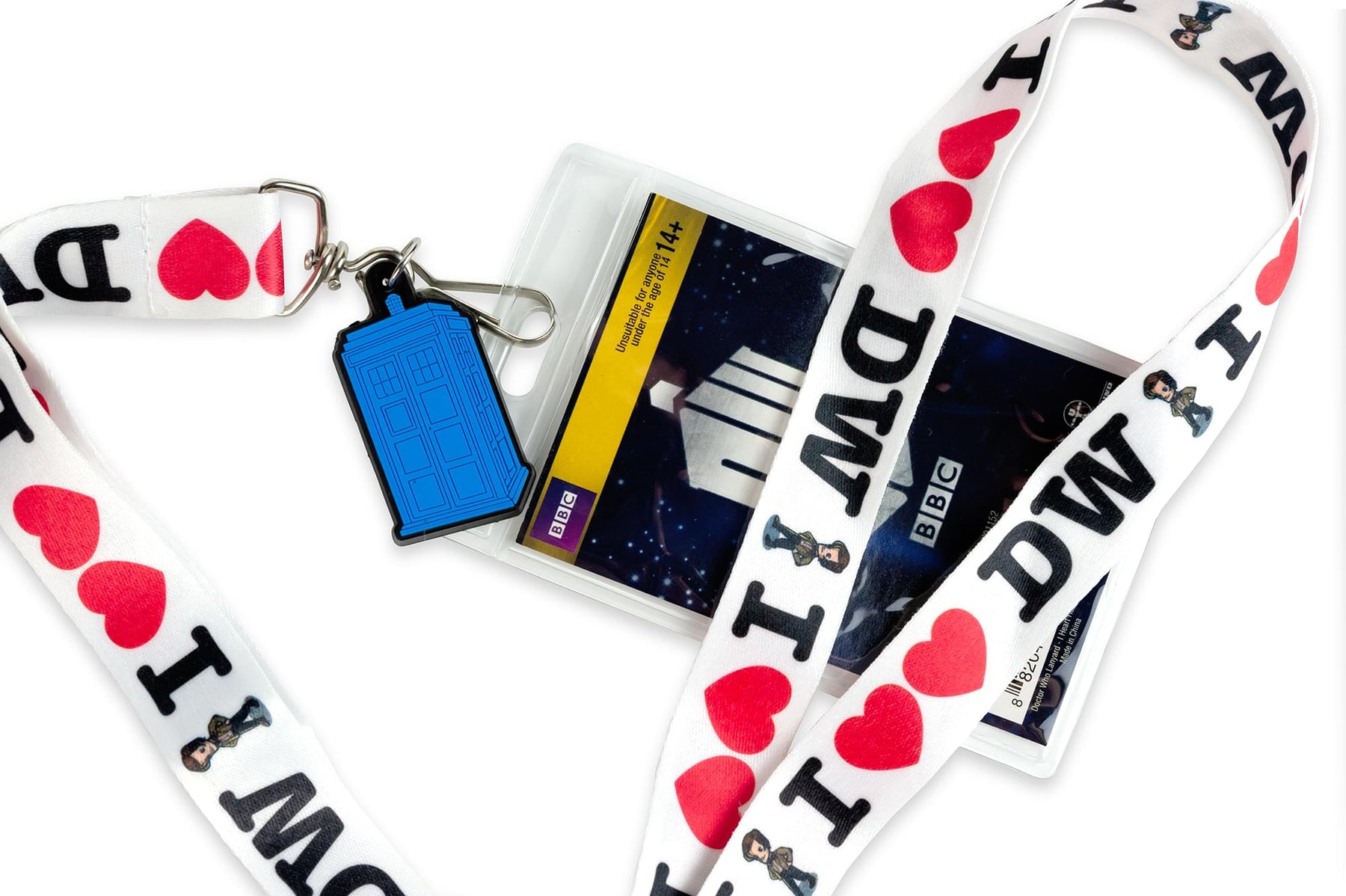 Doctor Who I Heart the Doctor with 2D TARDIS Lanyard Charm