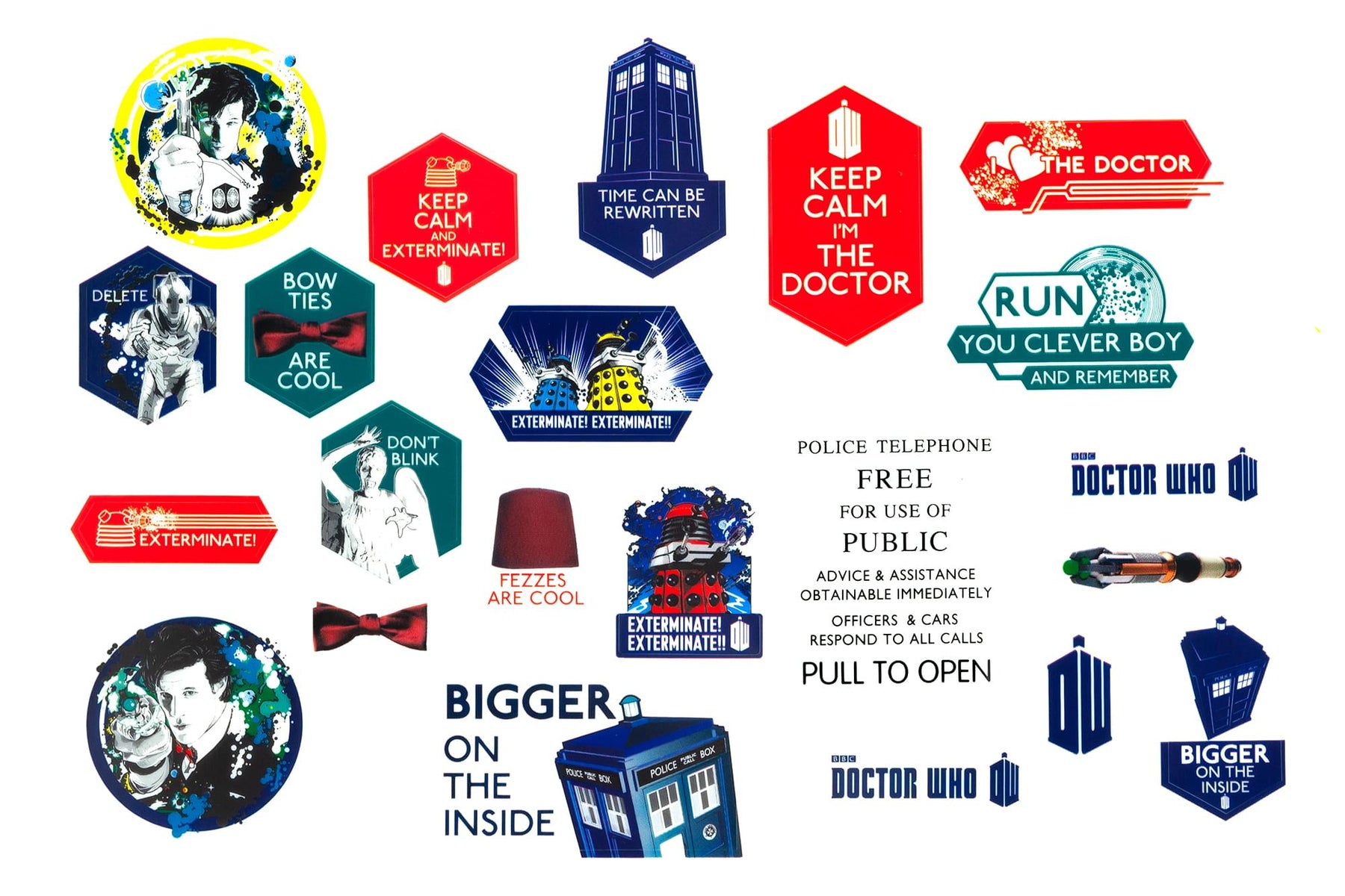 Doctor Who Assorted 22-Piece Sticker Sheet Set