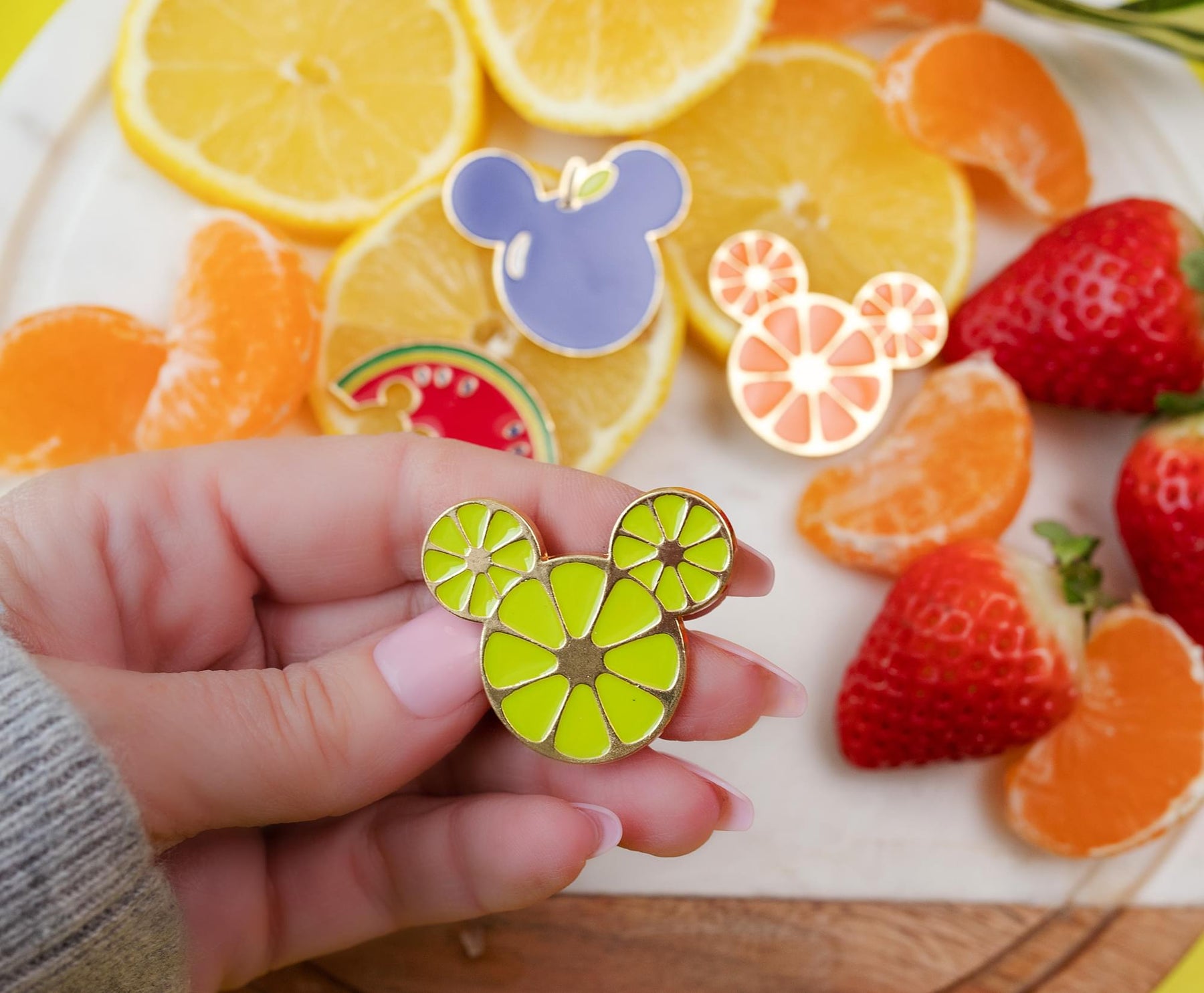 Disney Mickey Mouse Fresh Fruit 4-Piece Enamel Pin Set
