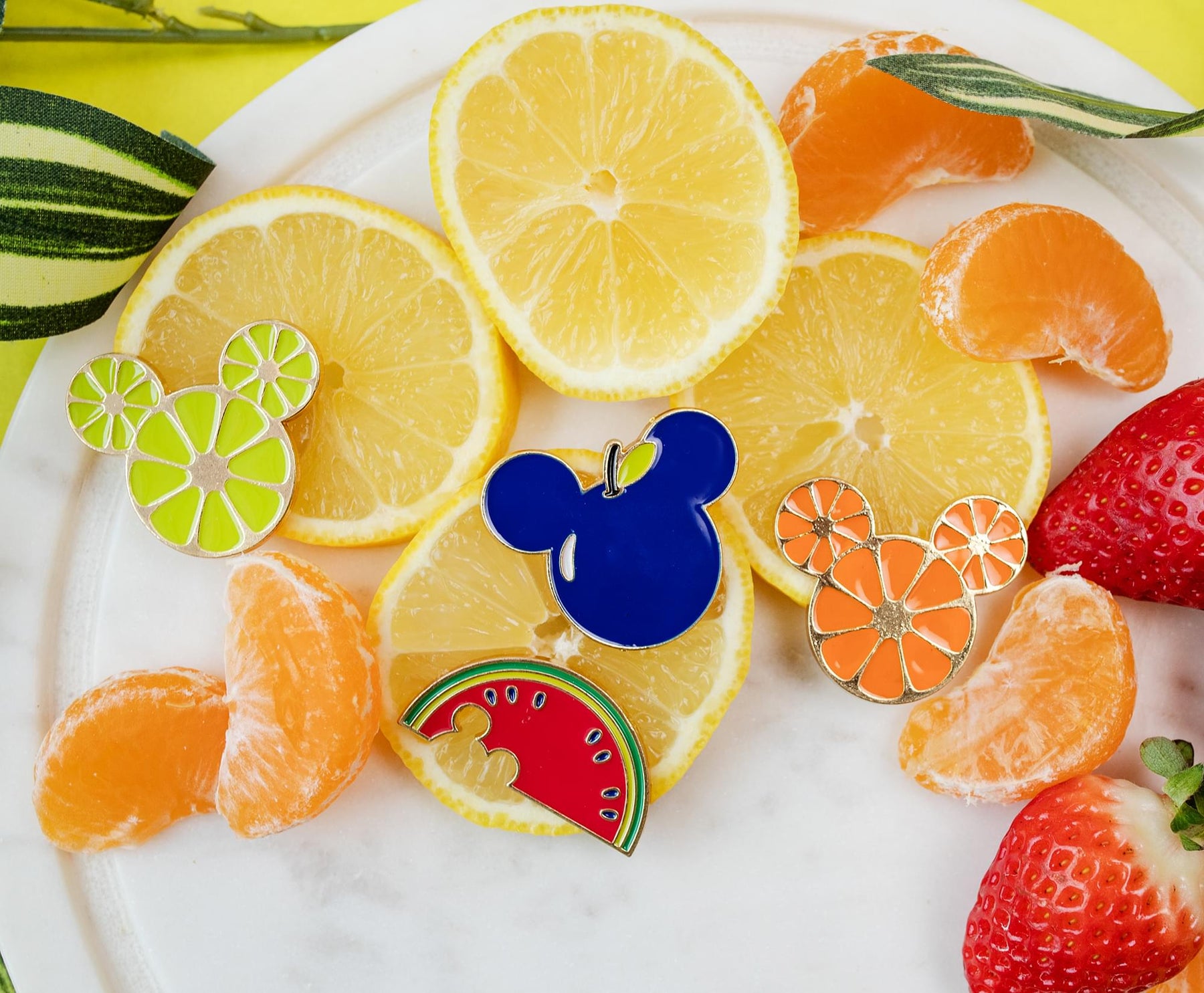 Disney Mickey Mouse Fresh Fruit 4-Piece Enamel Pin Set