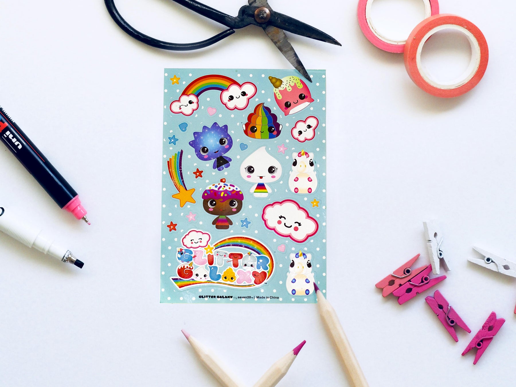 Glitter Galaxy Sticker Friends Sheet Wave 1