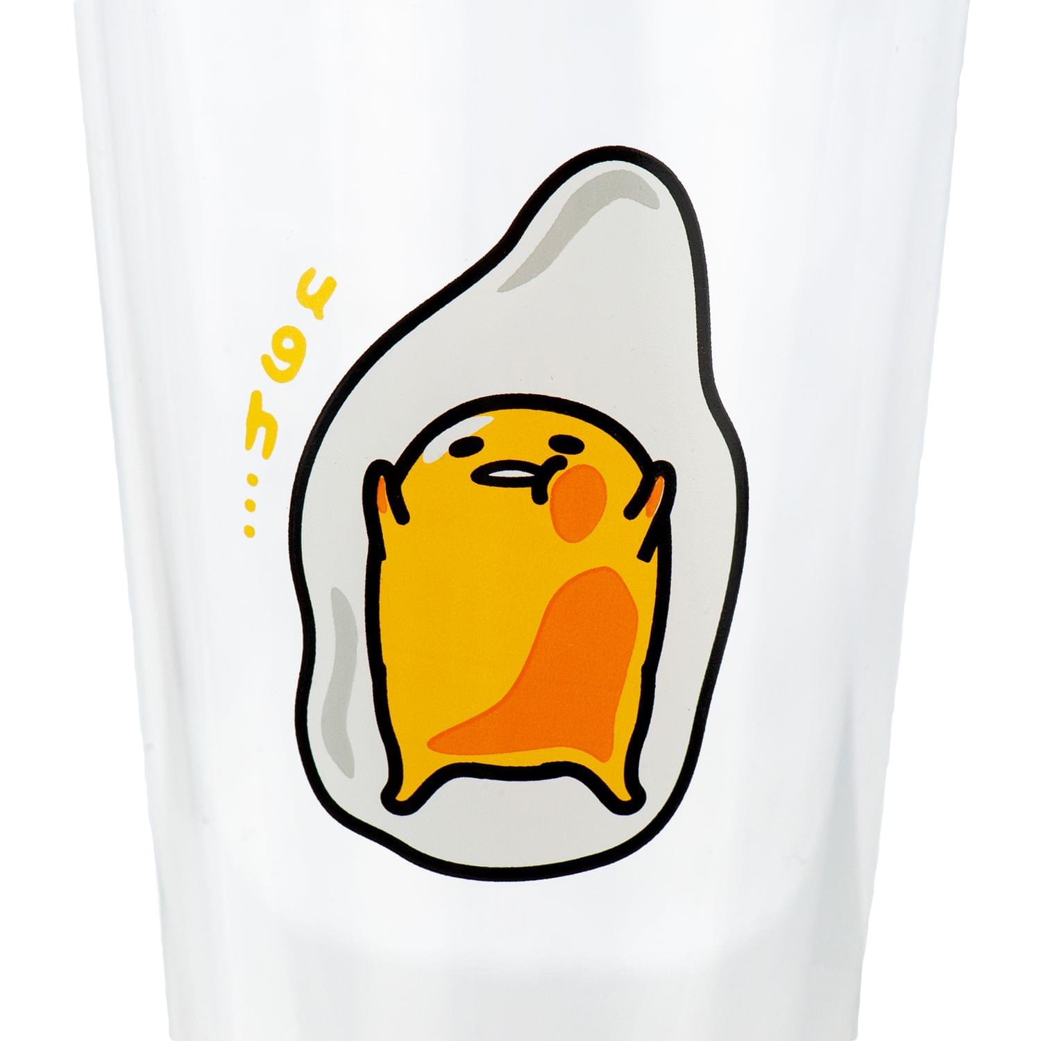 OFFICIAL Gudetama Lazy Egg Glass | Feat. Gudetama Laying Face Up | 16 Oz. Cup