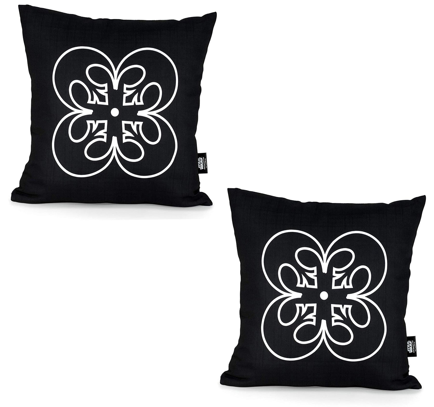 Star Wars Black Throw Pillow | White Rebel Insignia | 18 x 18 Inches | Set of 2