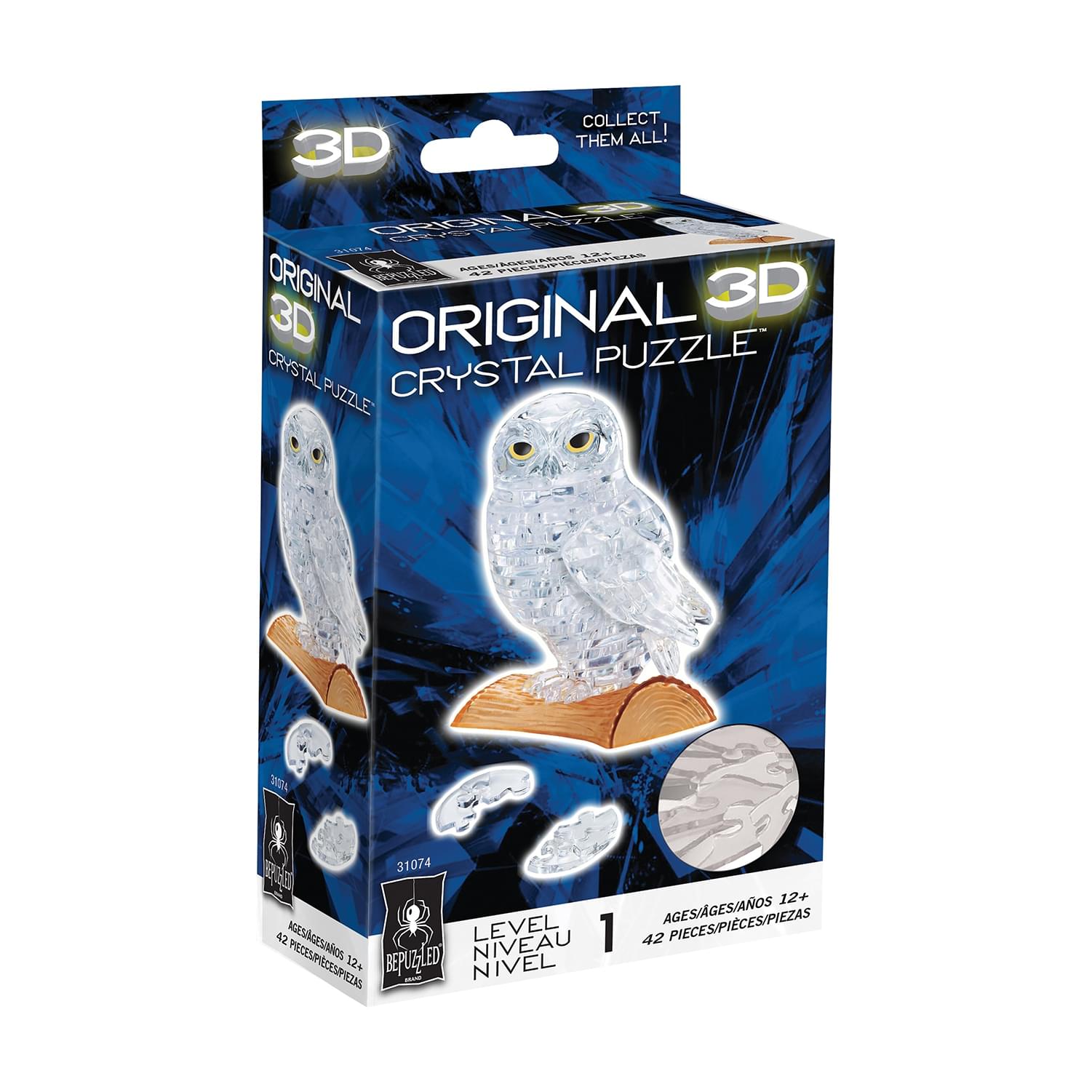 White Owl 42 Piece 3D Crystal Jigsaw Puzzle