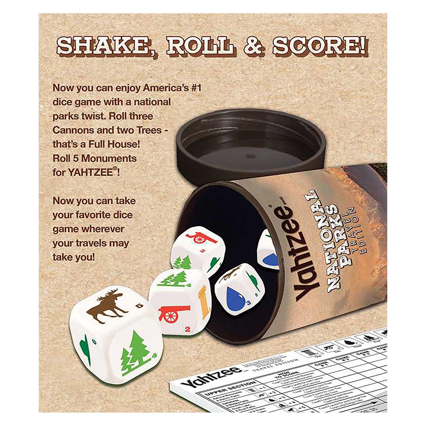 National Parks Yahtzee Dice Game