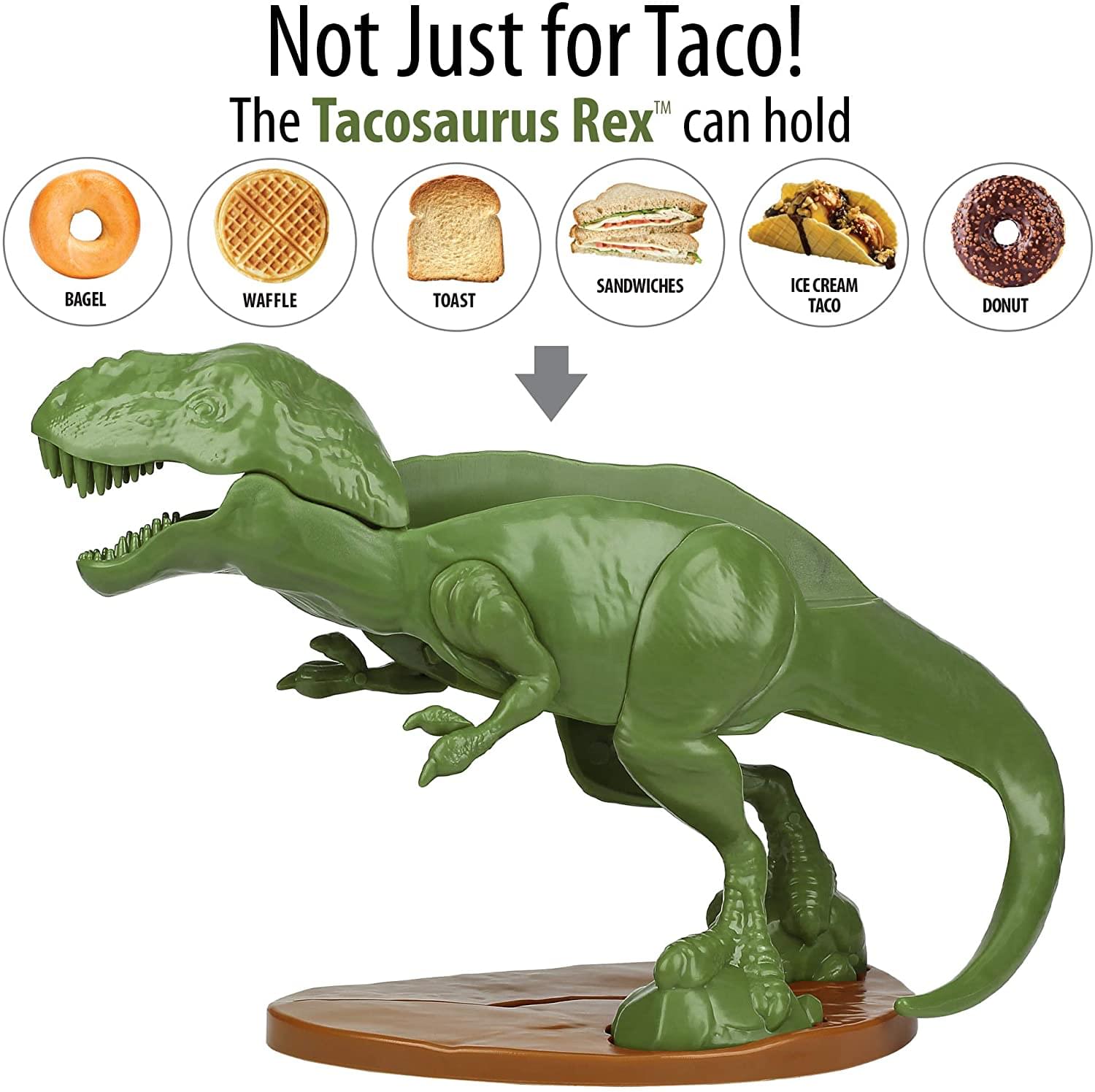 TACOsaurus Rex Sculpted Dinosaur Taco & Snack Holder