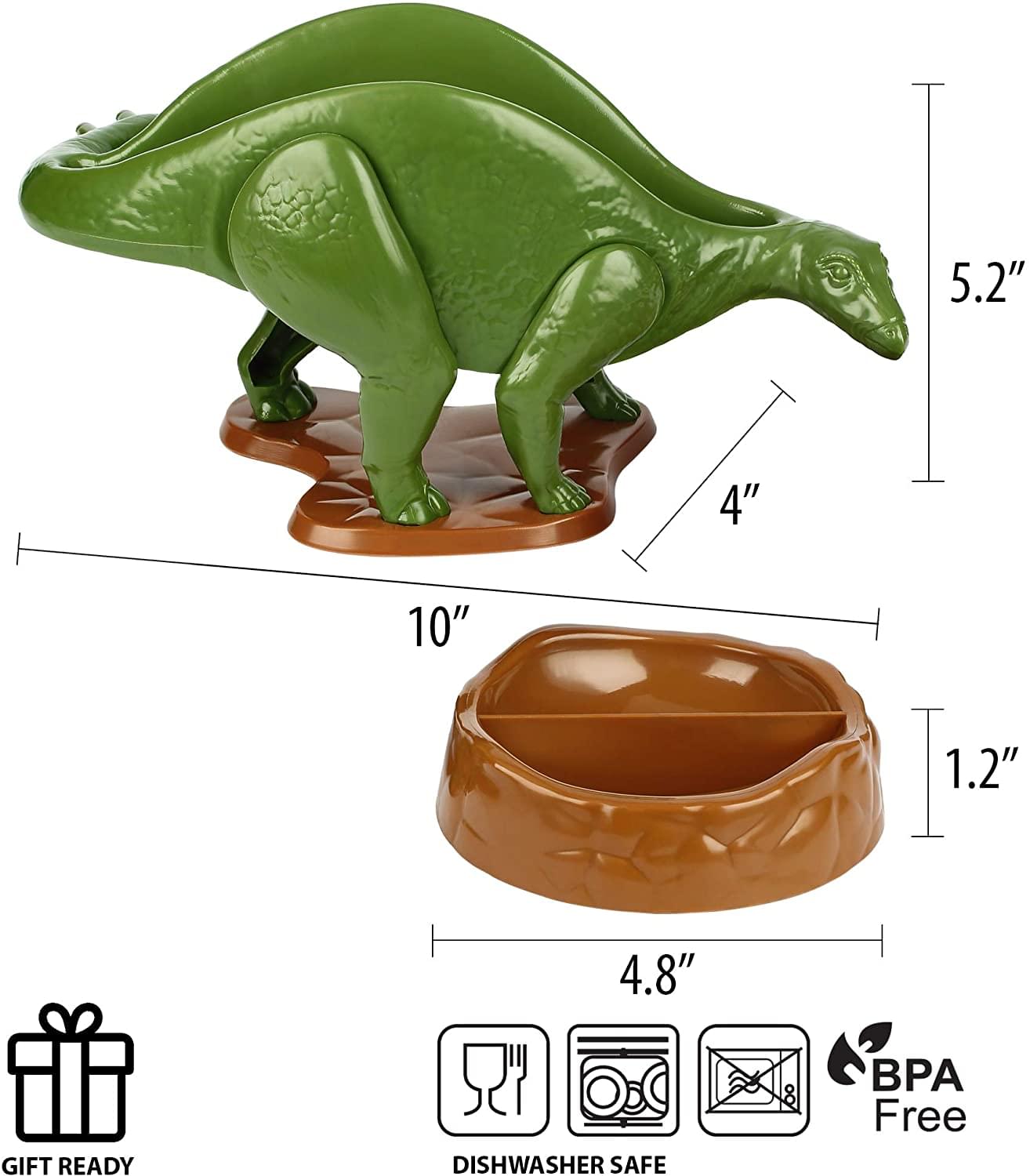 NACHOsaurus Sculpted Dinosaur Snack & Dip Bowl Set