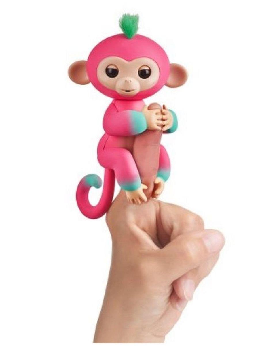 Fingerlings Interactive Baby Monkey Toy: Melon (Pink/Green) Free Shi
