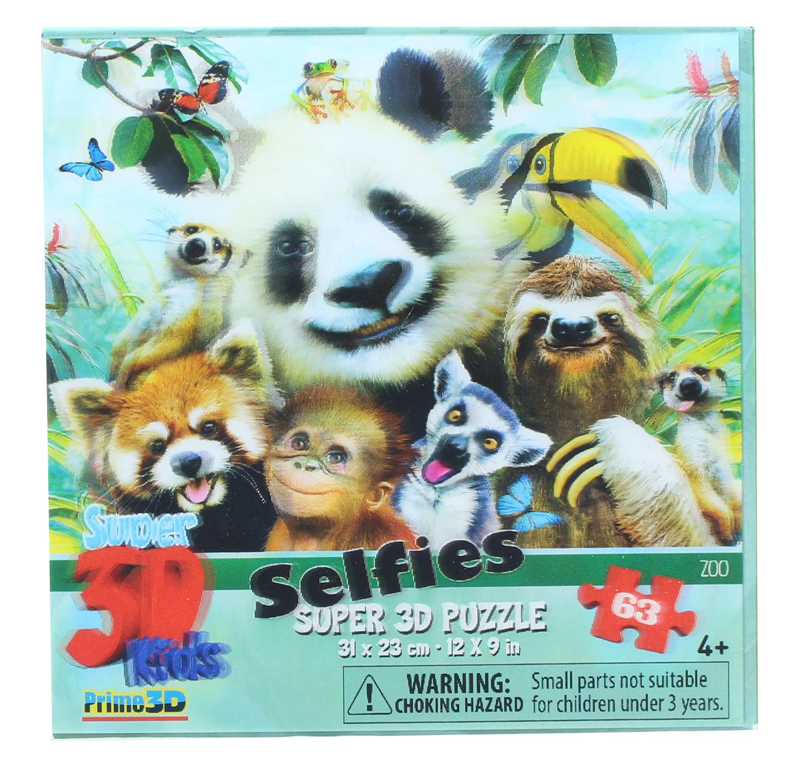 Zoo Selfie 63 Piece Super 3D Kids Jigsaw Puzzle | Free Shipping