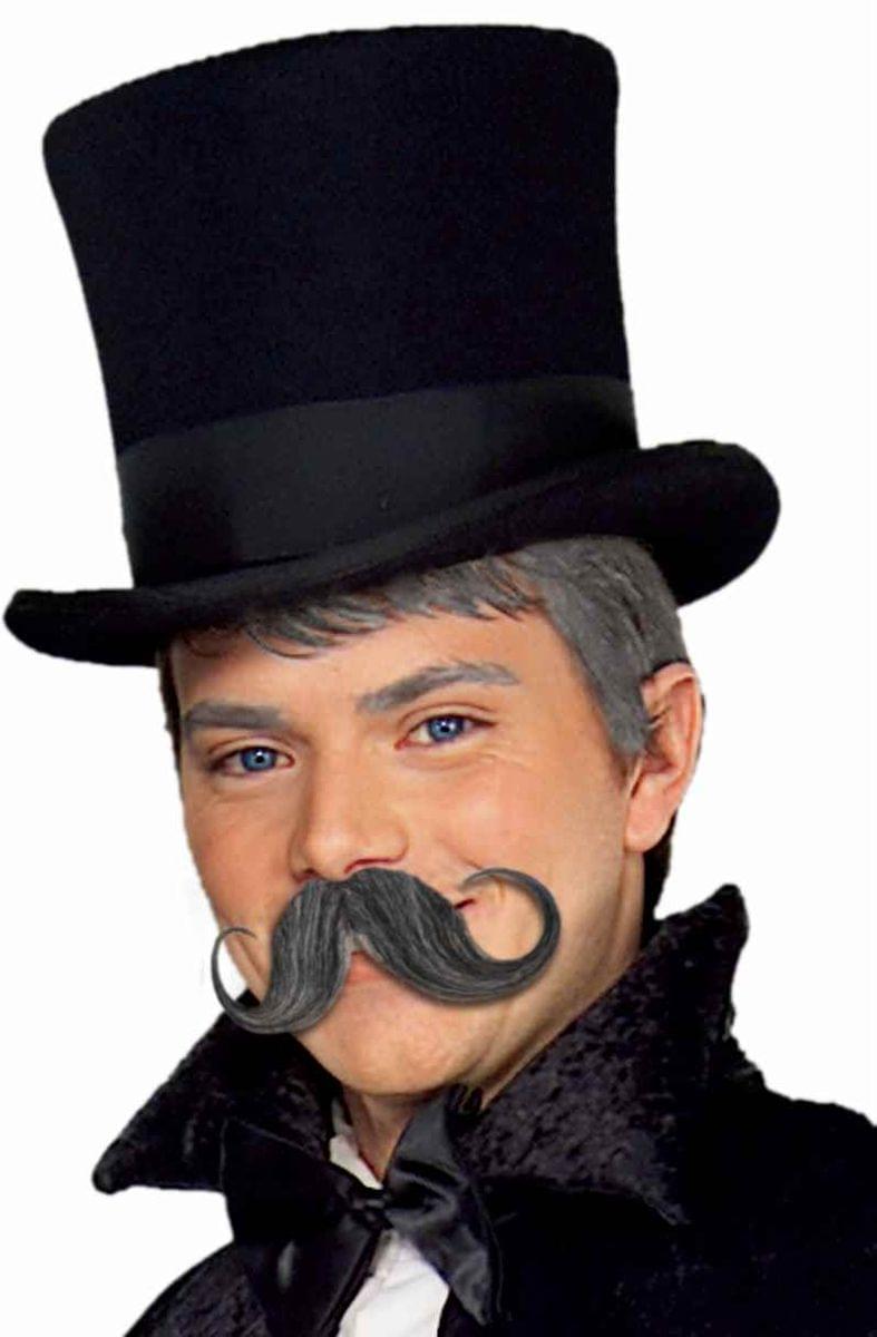 Synthetic Warrior Black Handlebar Moustache Costume Accessory