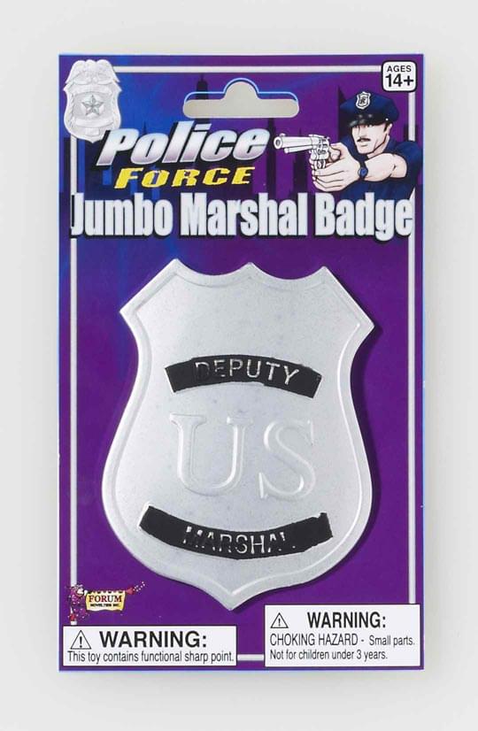 Jumbo Gold Deputy Marshall Police Badge Costume Accessory