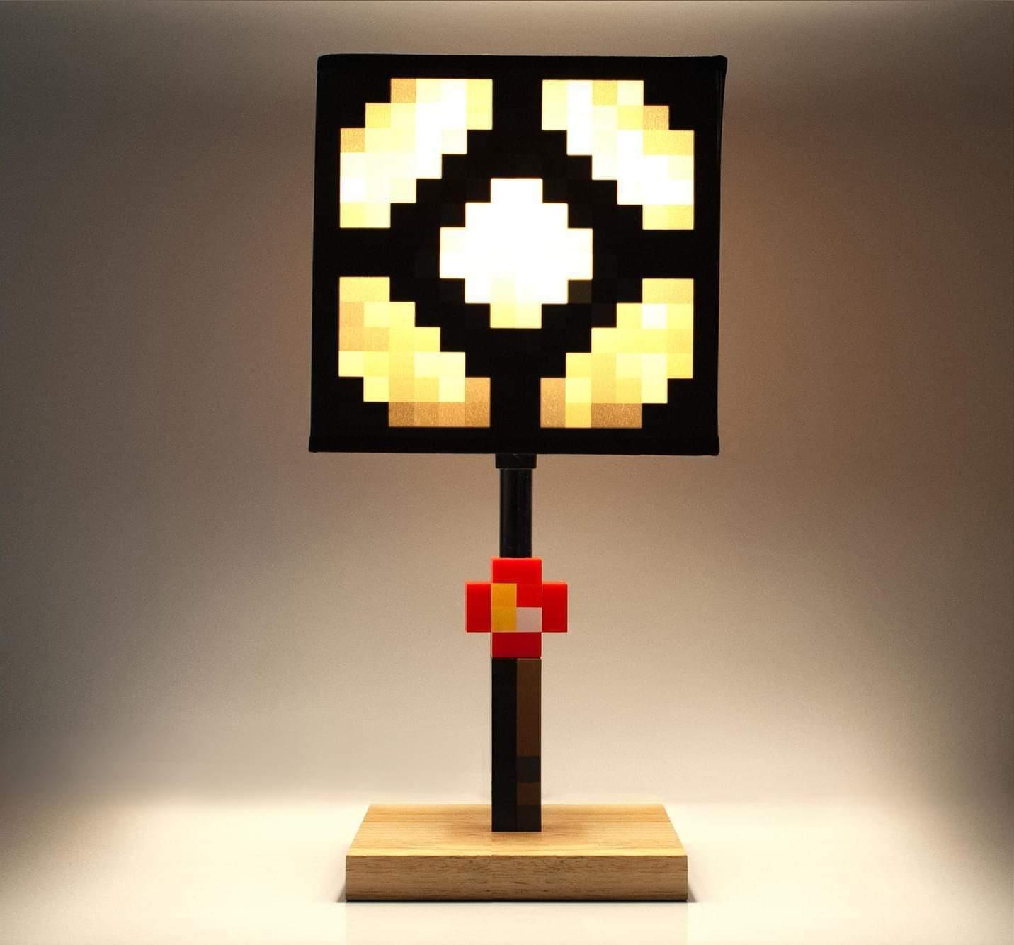 Minecraft Glowstone 14 Inch Corded Desk LED Bedside Night Light Lamp for Gamers