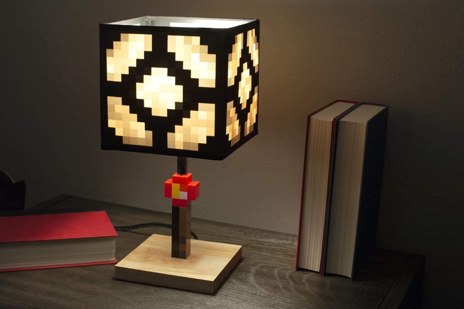 Minecraft Glowstone 14 Inch Corded Desk LED Bedside Night Light Lamp for Gamers