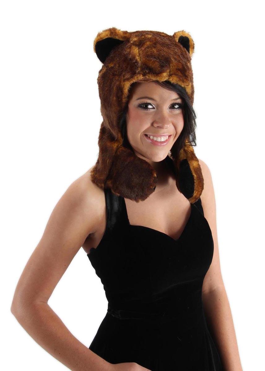 Bear Hug Costume Plush Hat Adult
