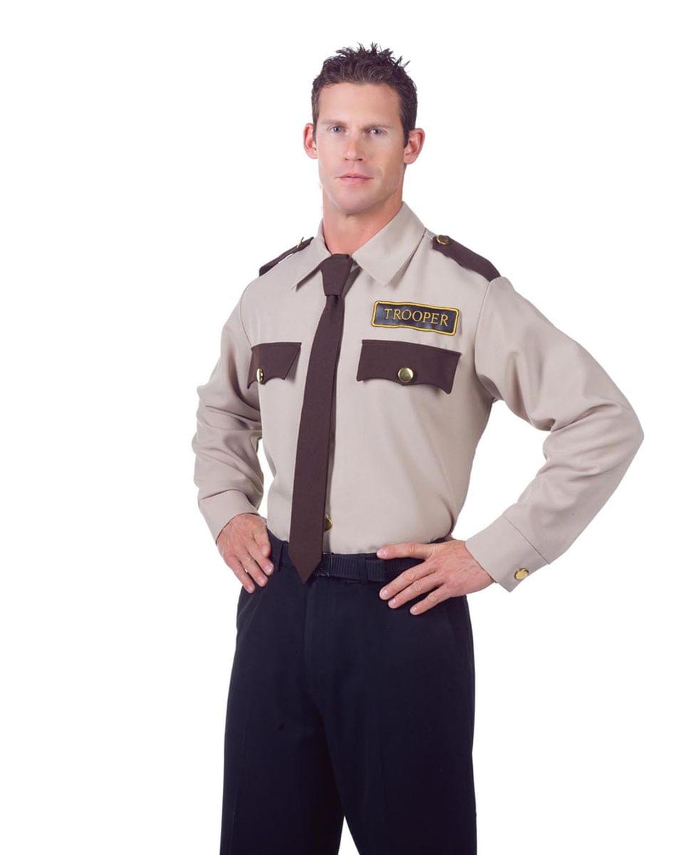Police Trooper Costume Uniform Shirt Adult