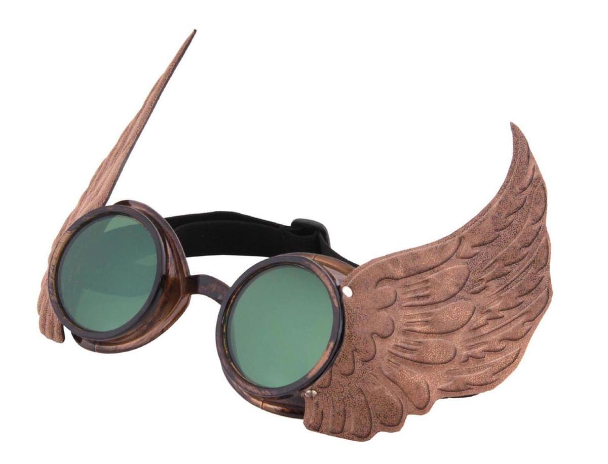 Steampunk Gold Winged Costume Goggles Adult