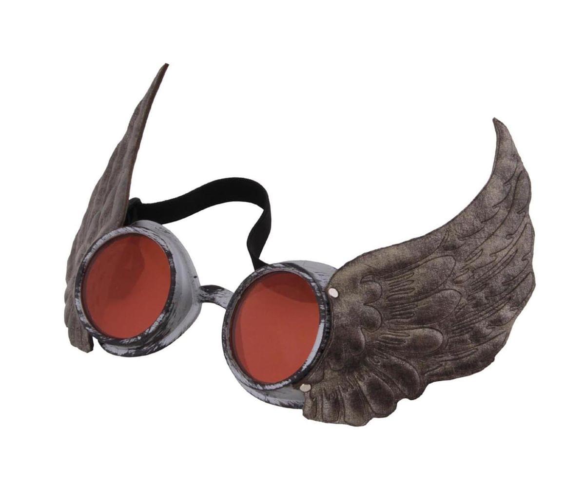 Steampunk Silver Winged Costume Goggles Adult