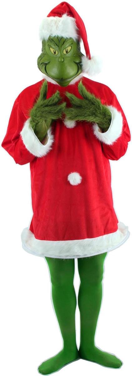 Dr. Seuss Santa Grinch & Mask Costume Adult