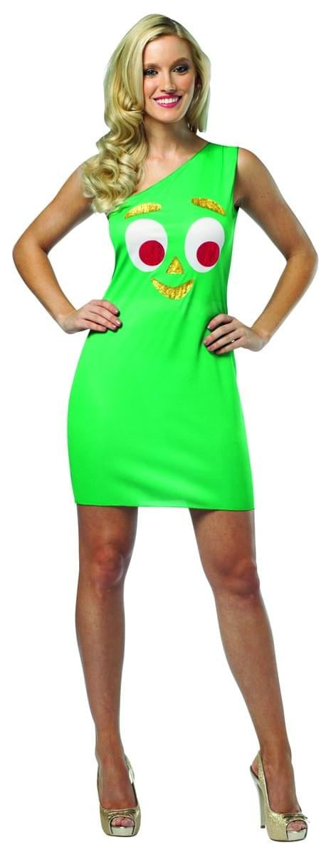 Gumby One Shoulder Tank Mini Dress Costume Adult