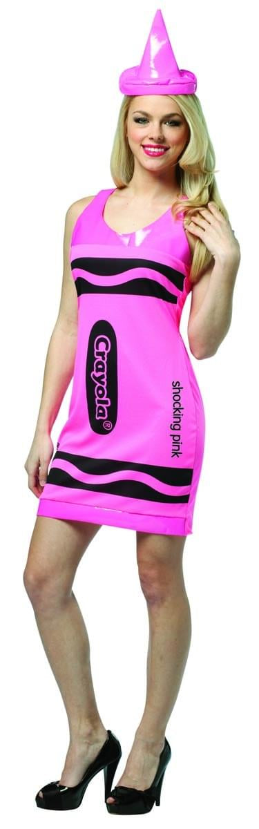 Crayola Neon Pink Tank Mini Dress Costume Adult