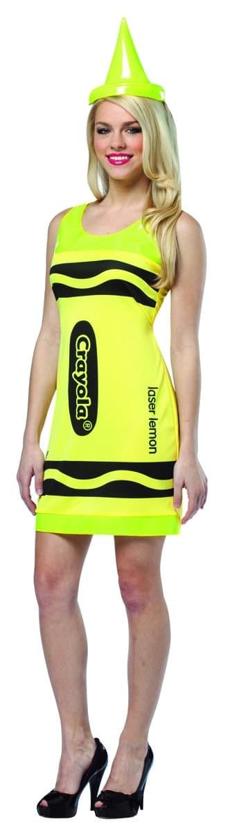 Crayola Neon Yellow Tank Mini Dress Costume Adult