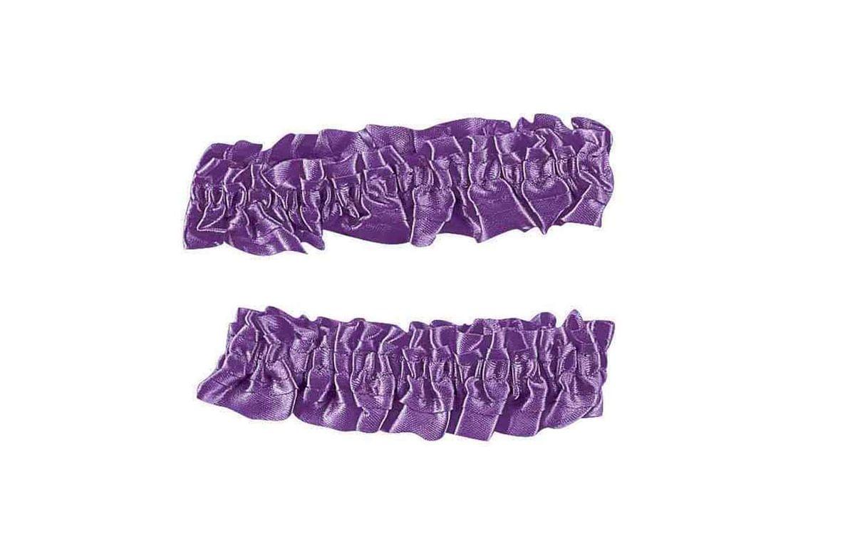 Purple Silken Garter Or Armband Adult Costume Set
