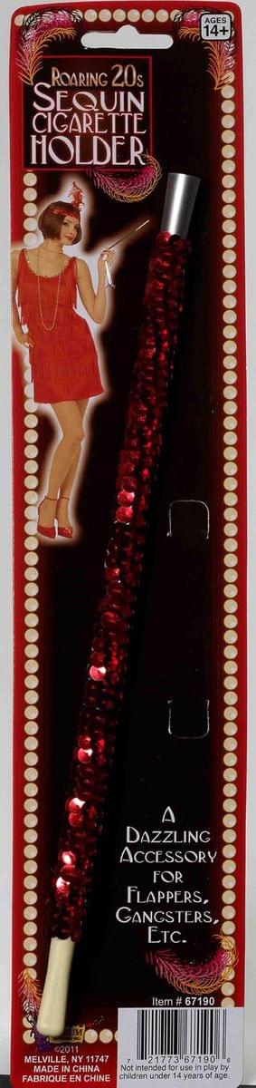 Red Sequin Cigarette Holder Costume Accessory