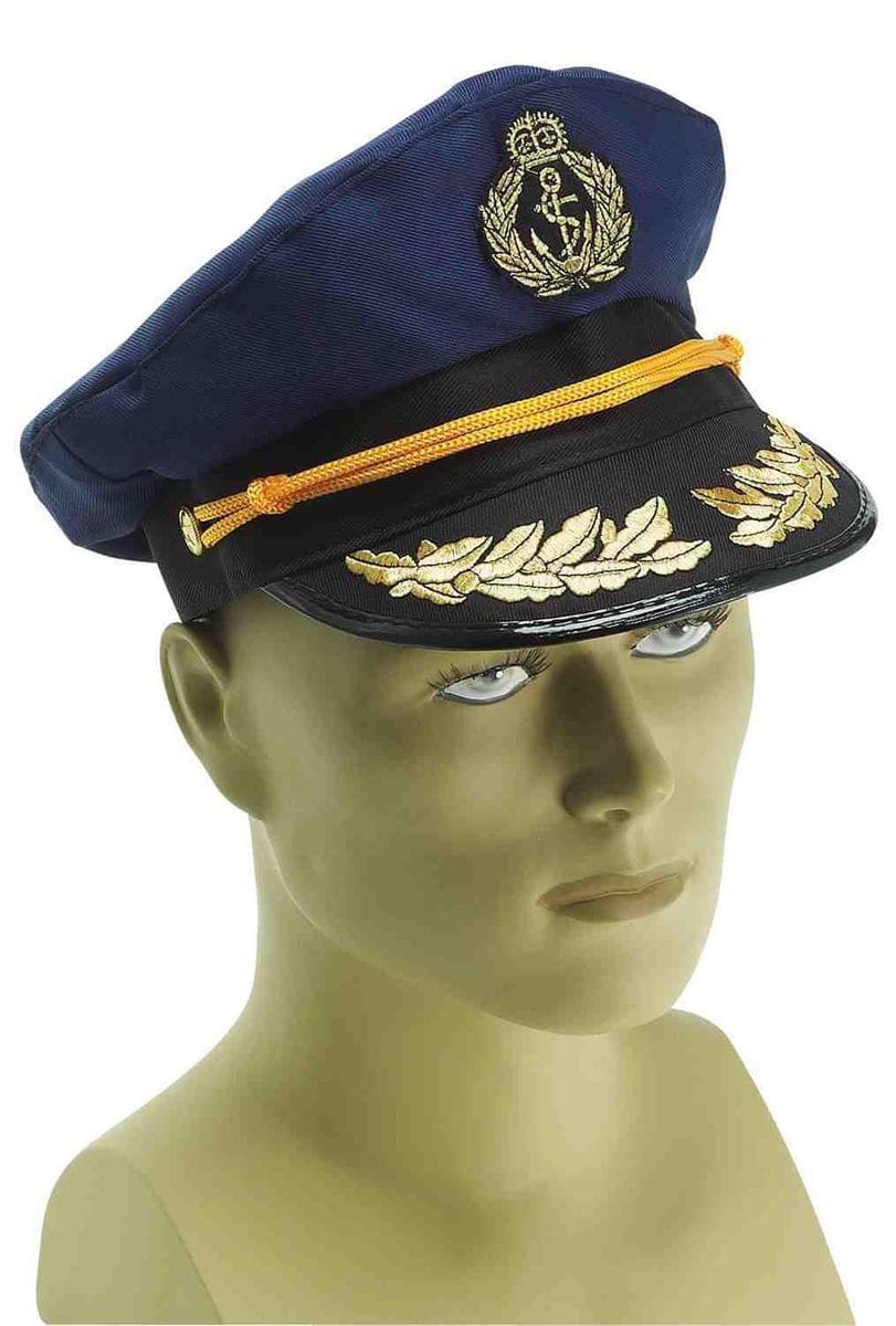 Blue Navy Captain Adult Costume Hat