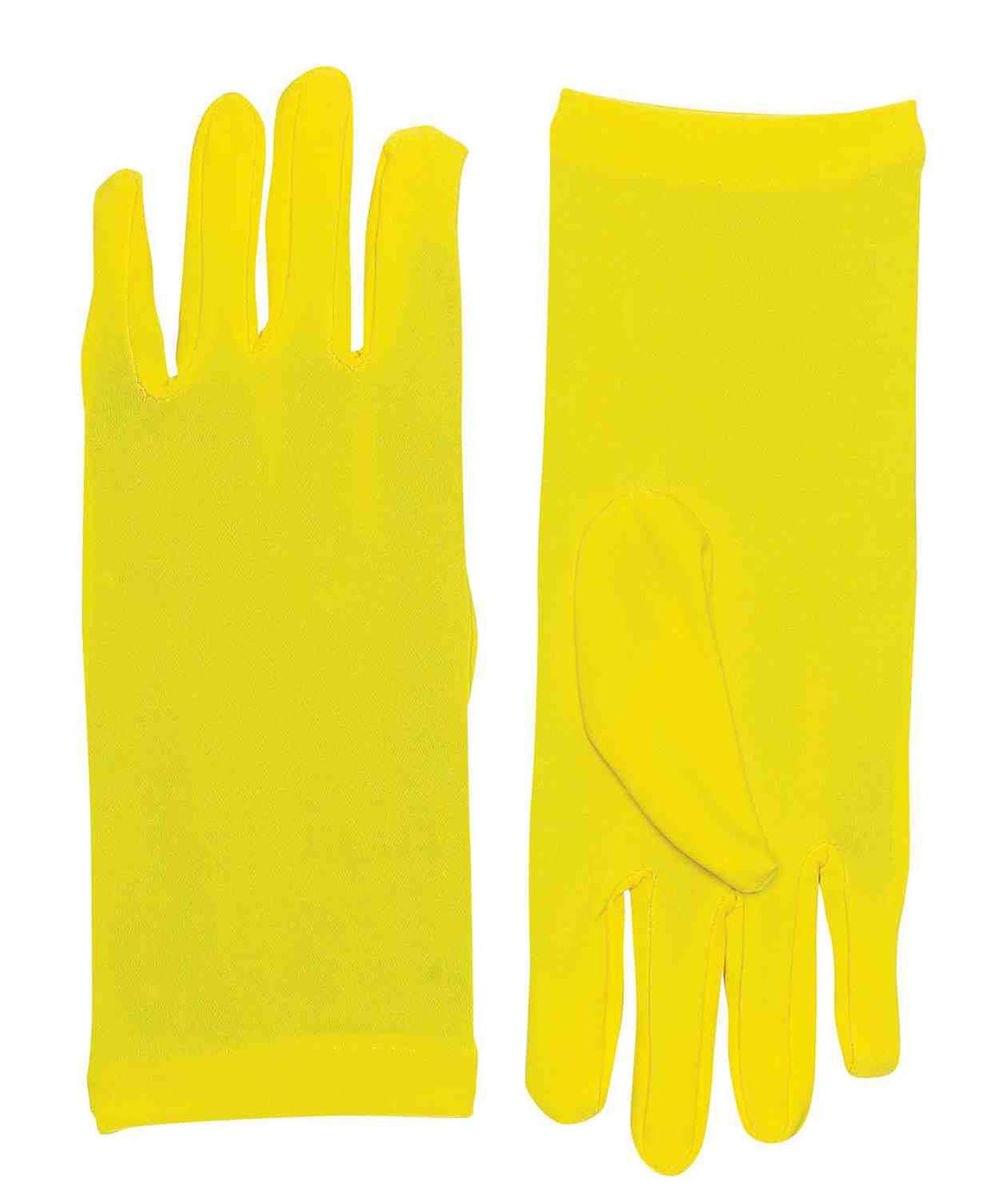 Short Yellow Adult Female Costume Dress Gloves