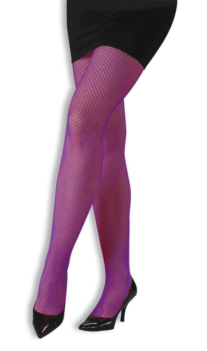 Neon Purple Adult Costume Fishnet Pantyhose