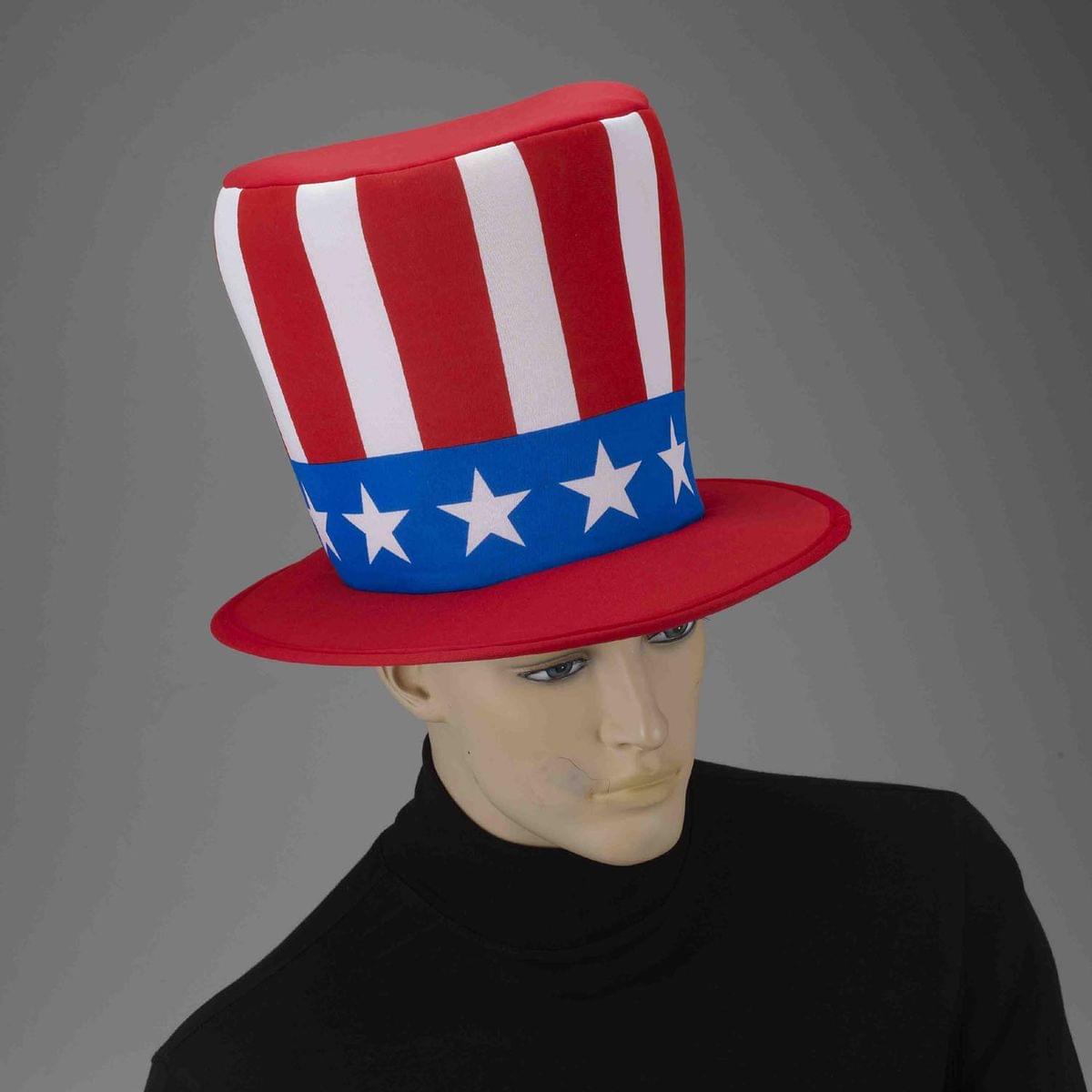 Patriotic Red, White, And Blue Foam Costume Top Hat