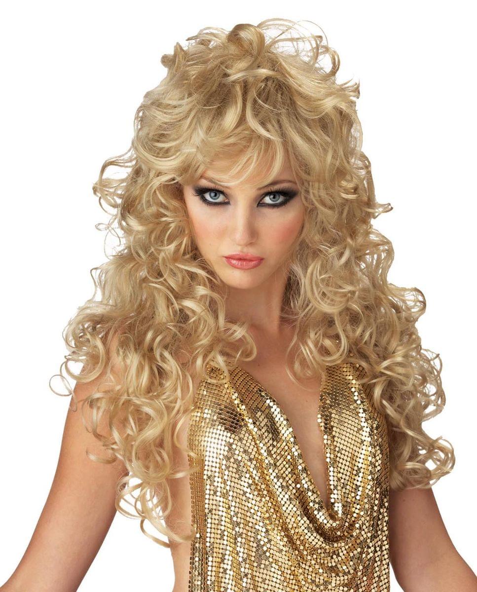 Blonde Long Curly Seduction Costume Wig Adult
