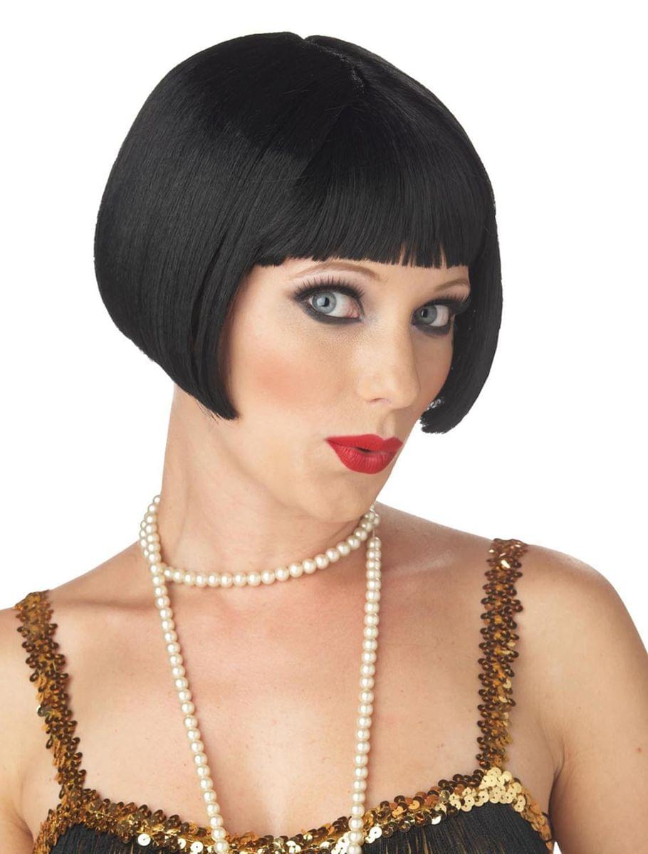 Black Bob Flirty Flapper Wig Adult