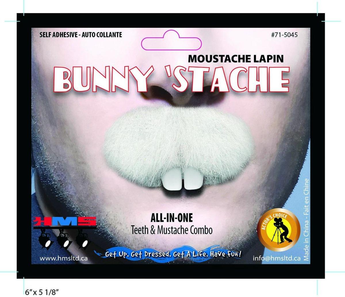 Bunny Stache Moustache With Teeth Costume Accessory