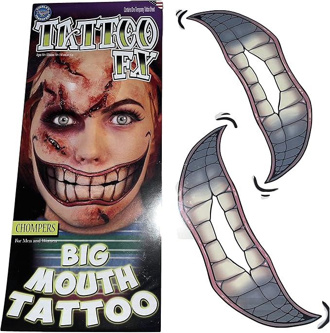 Chompers Big Mouth Costume Tattoo