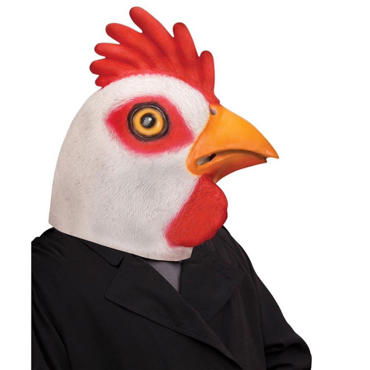 Cocky Chicken Adult Costume Latex Mask