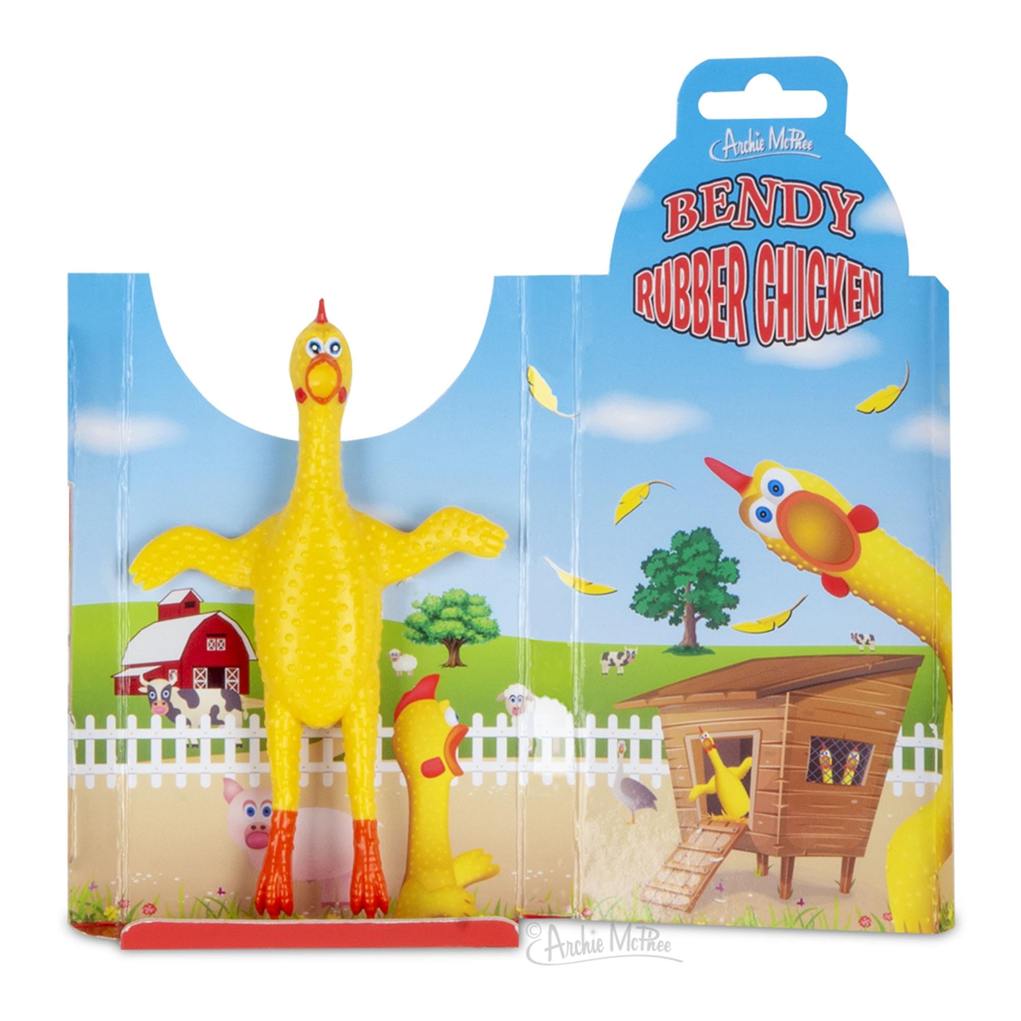 Bendy 5 Inch Rubber Chicken Toy