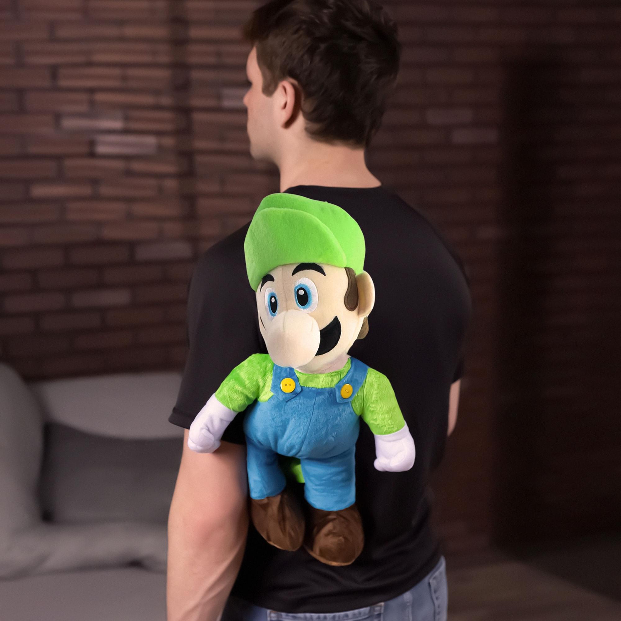 Super Mario Luigi 17 Inch Plush Backpack
