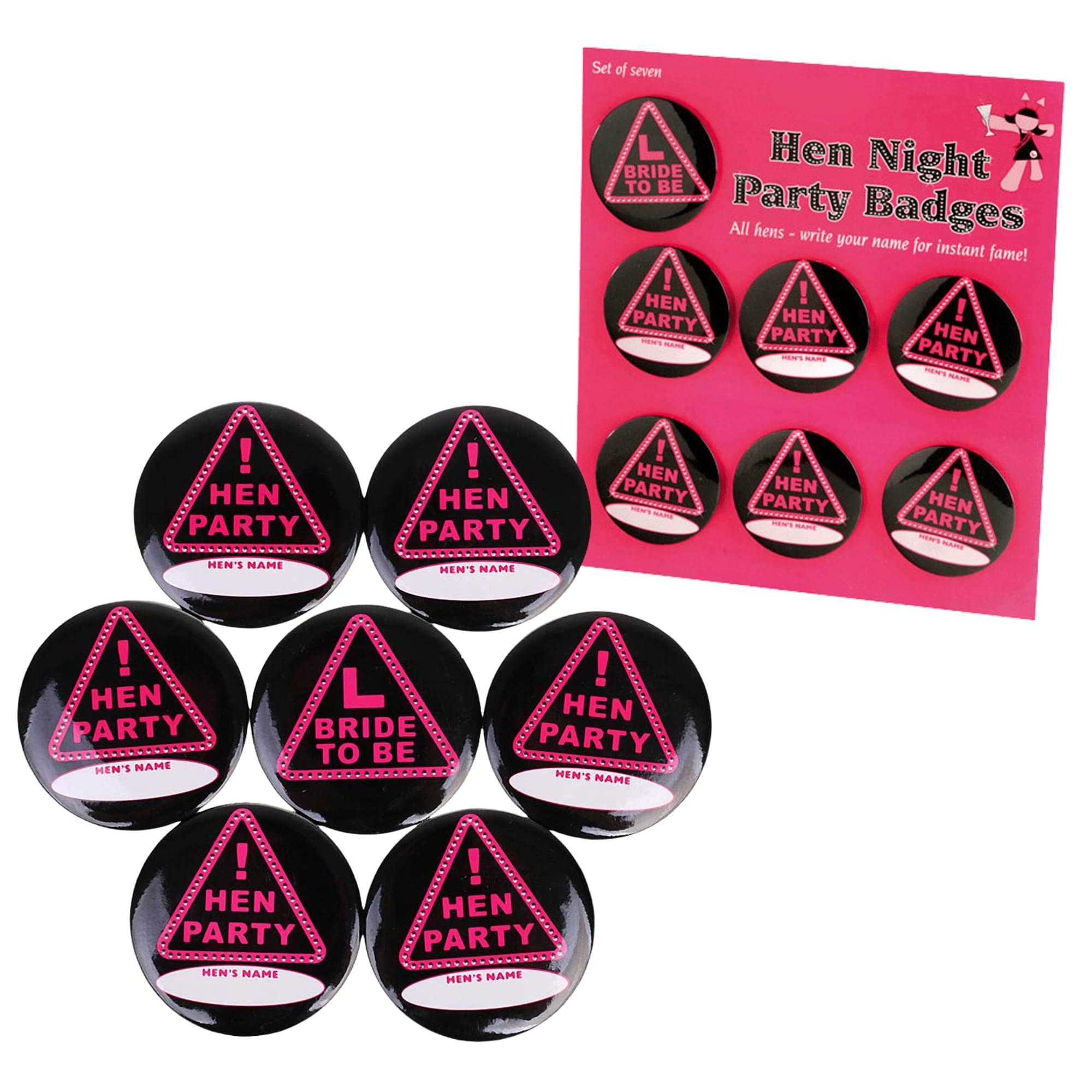 Hen Night Party Badges | Set Of 7