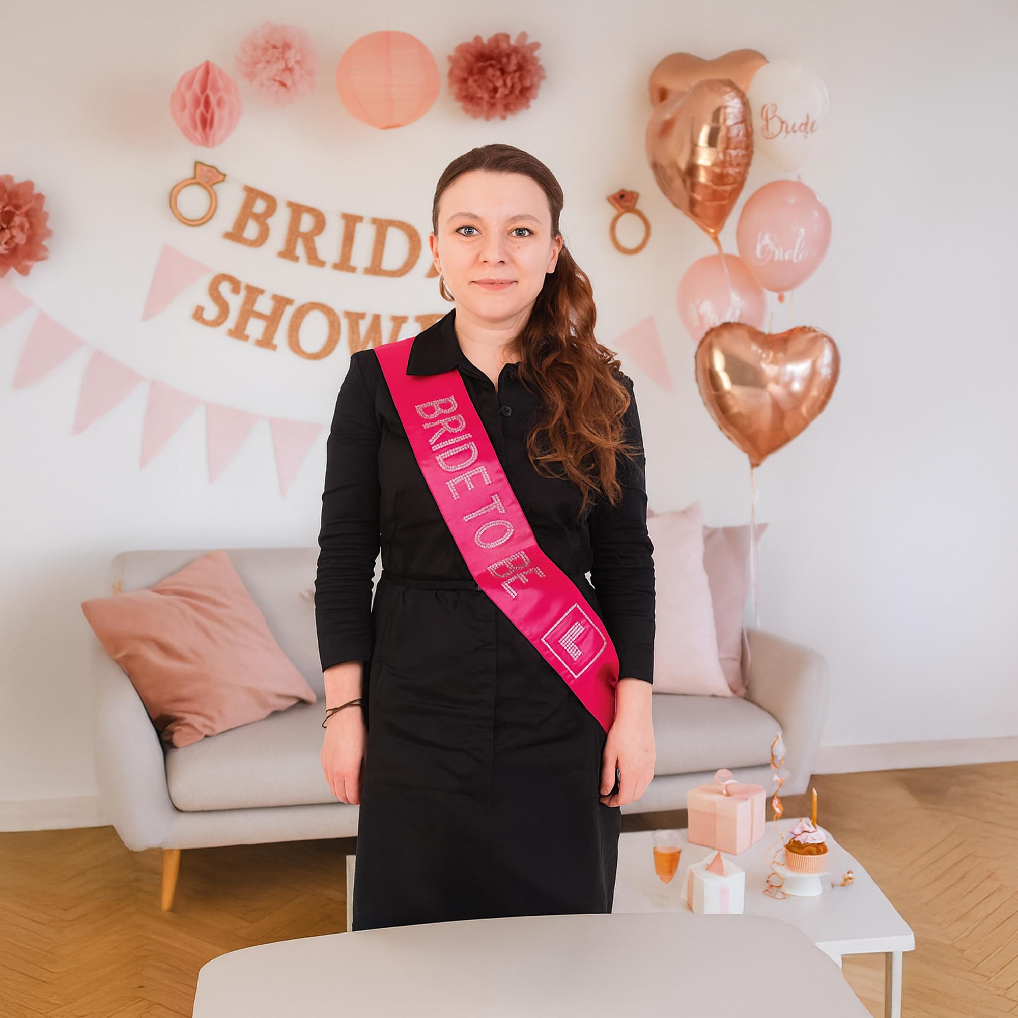 Pink Bride To Be Diamante Sash