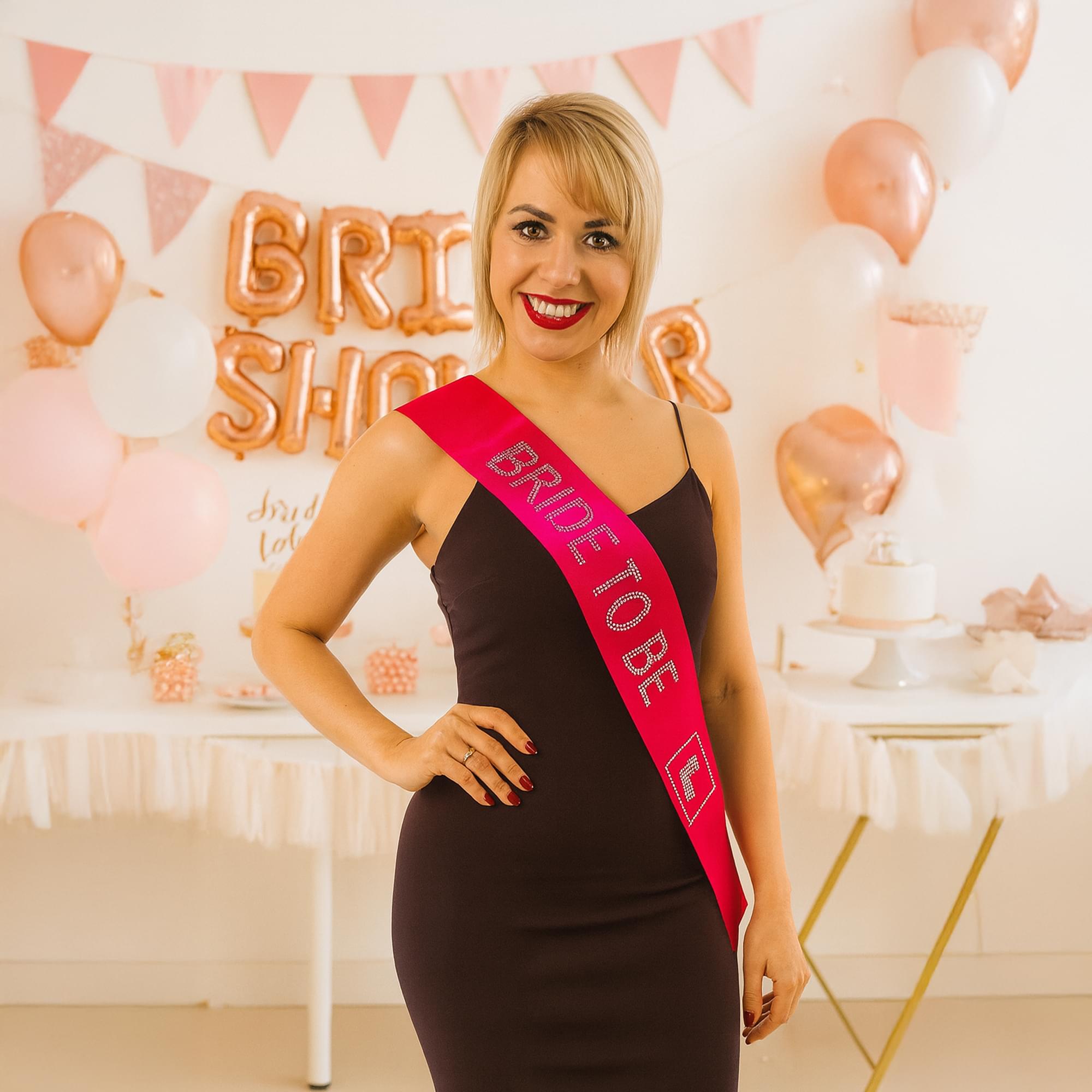 Pink Bride To Be Diamante Sash