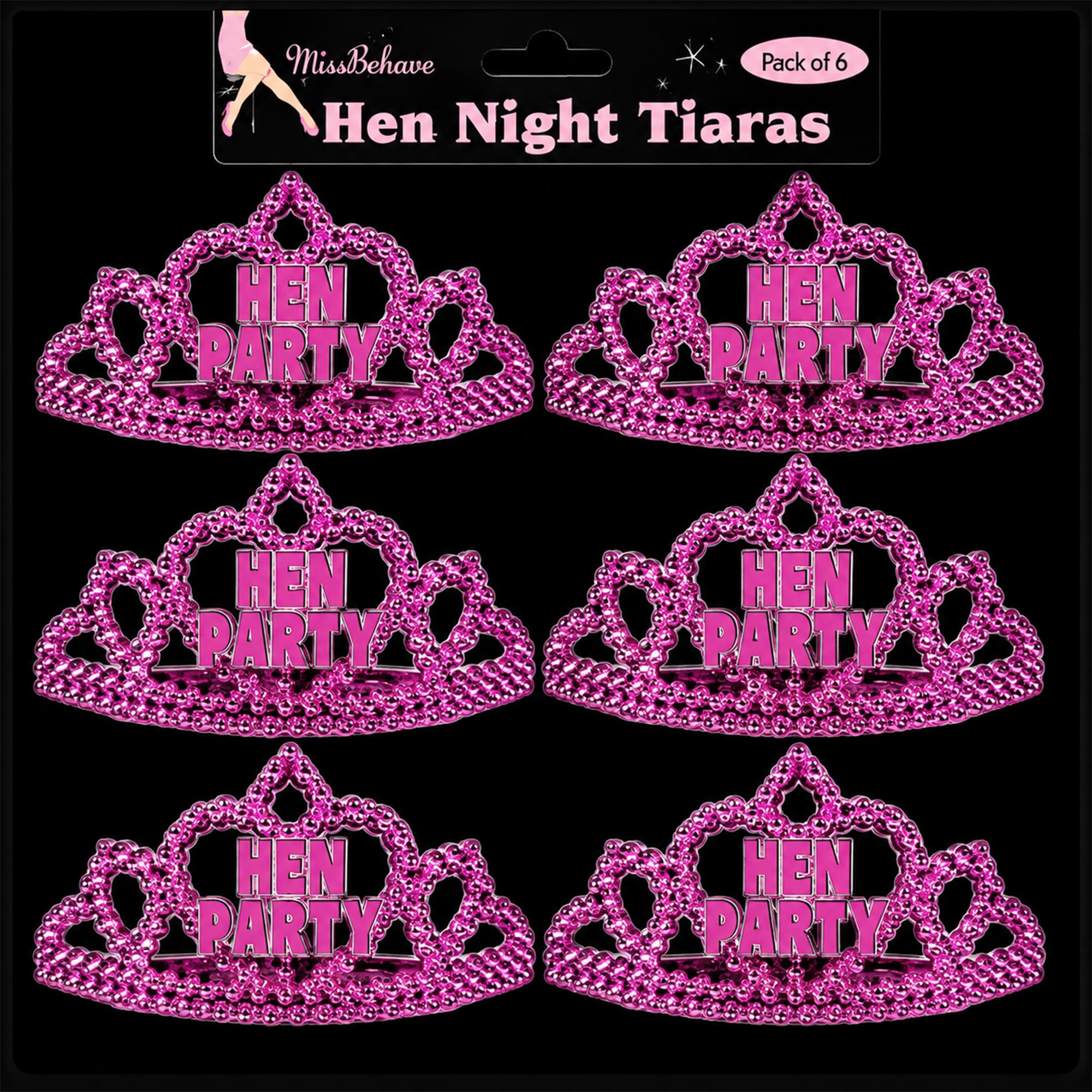 6 Hen Night Mini Tiaras