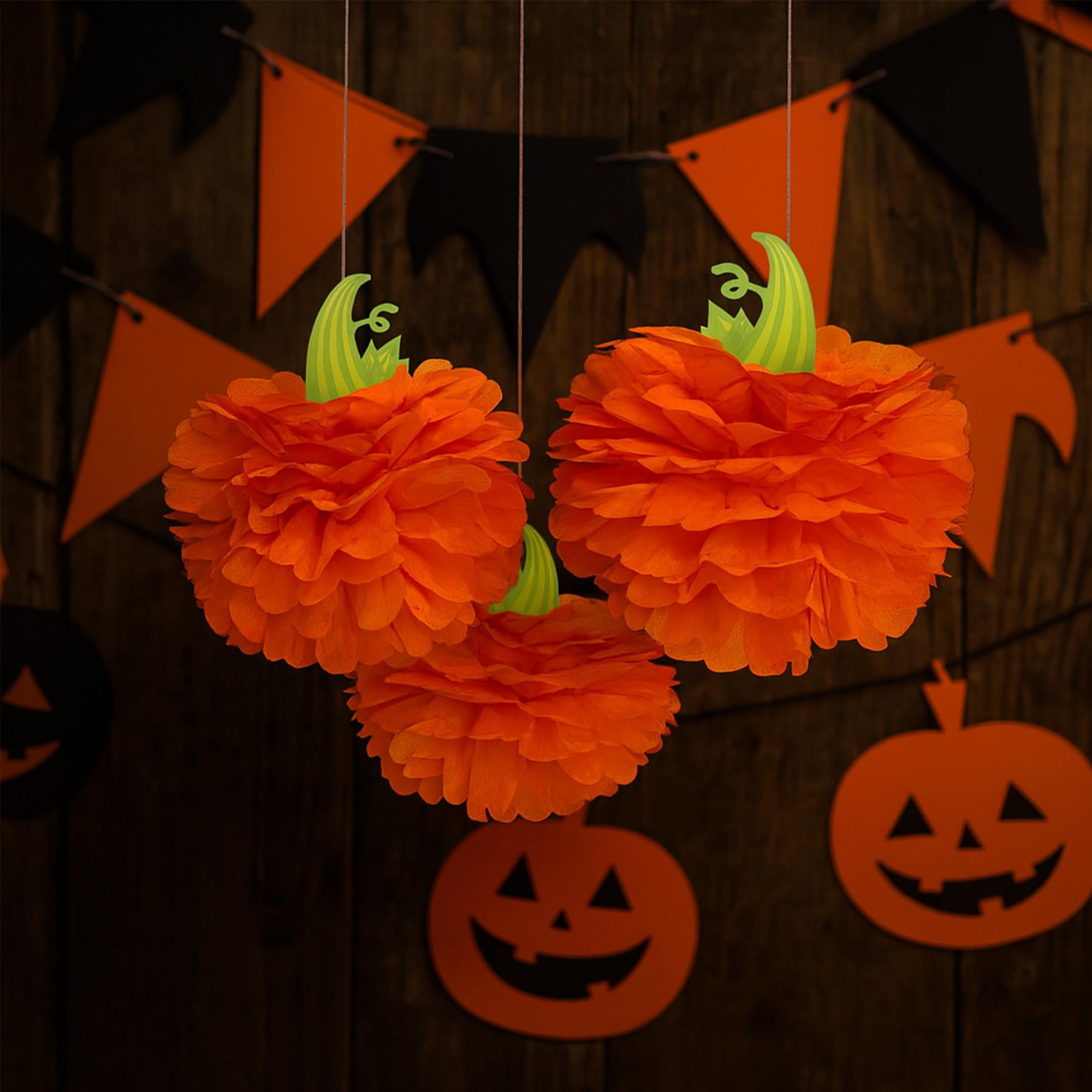 Paper Pumpkin Hanging Decorations