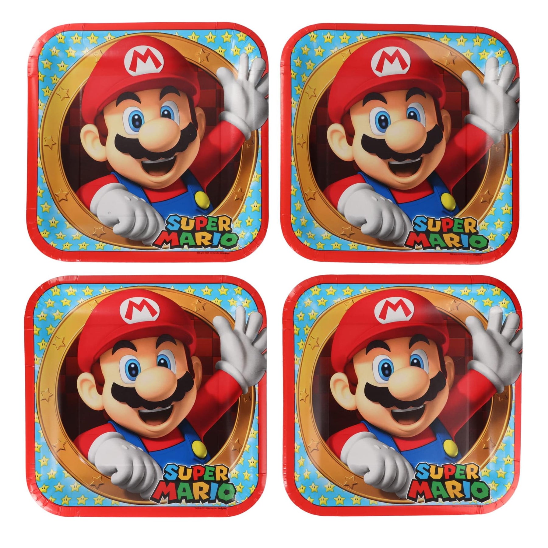 Super Mario Bros. 9" Square Paper Plates, 8 Count