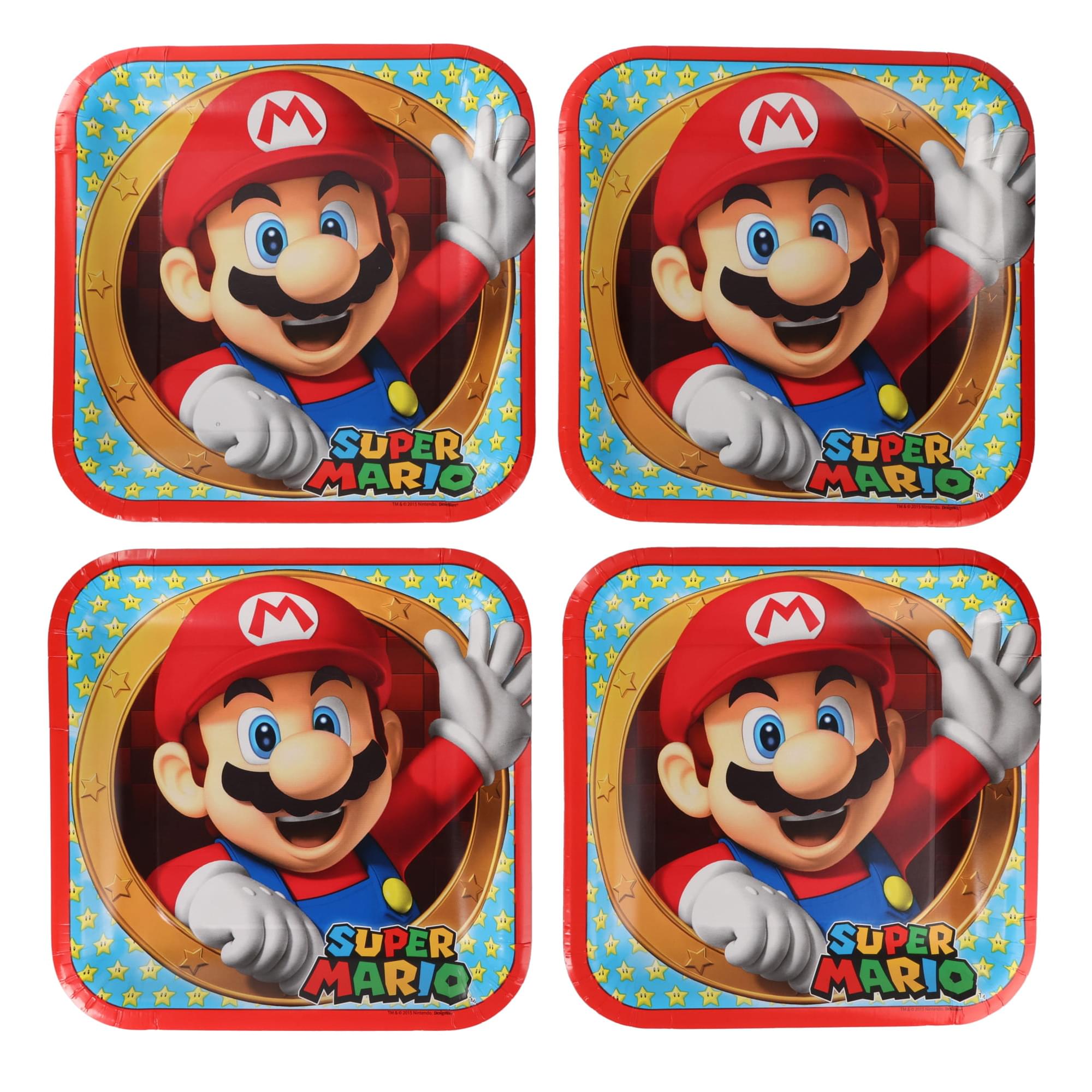 Super Mario Bros. 9" Square Paper Plates, 8 Count
