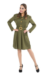 WW2 1940s Women's Military Costume Dress